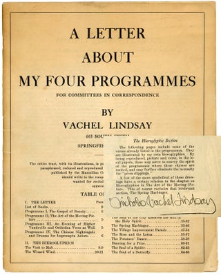 Item #43769 A Letter about my Four Programmes, for Committees in Correspondence [with holograph...