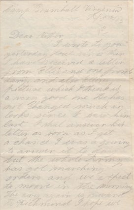 Item #43823 [Autograph Letter Signed] Union Soldier Franklin Moore Writing to his Mother from...