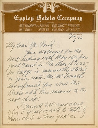 Item #43865 [Autograph Letter Signed] While on Tour after his Court-martial, Colonel William...