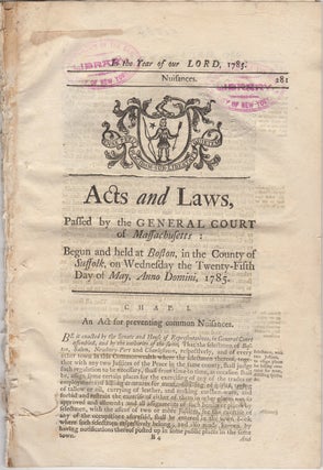Item #43972 Acts and Laws, Passed by the General Court of Massachusetts; Begun and Held at...