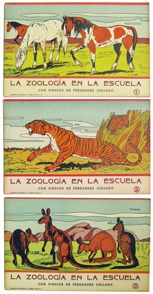 Item #43990 La Zoología en la escuela [Three Volumes]. Martí Fernández Collado