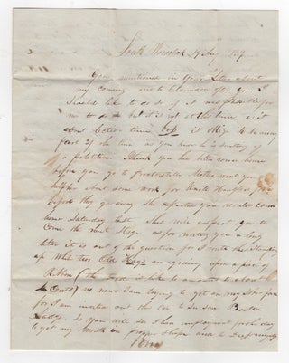 Item #44008 [Autograph Letter Signed] E.J. Churchill of South Woodstock, Vermont, Writes to his...