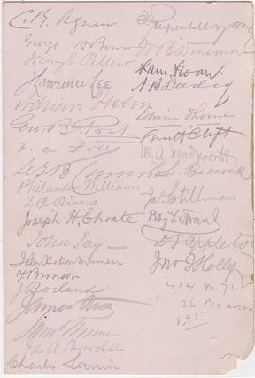 Signatures from a Gathering of The New York Farmers Organization.