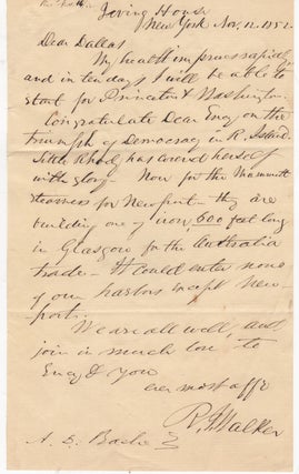 Item #44214 [Autograph Letter Signed] R. Walker to A.D. Bache concerning Newport & Rhode Island....