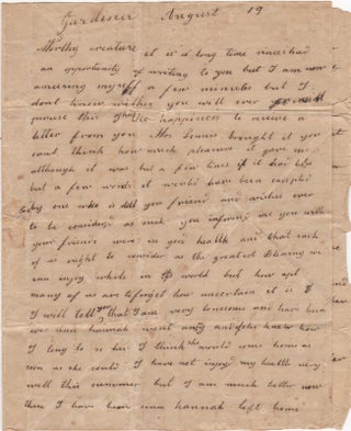 Item #44234 [ALS] Correpondence of a Young Massachusetts woman to her friend speaks of lonliness...