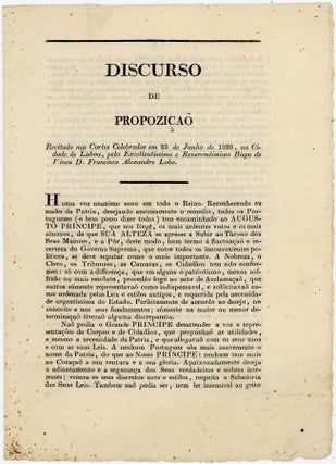 Item #44444 Discurso de propozição: recitado nas cortes celebradas em 23 de junho de 1828, na...