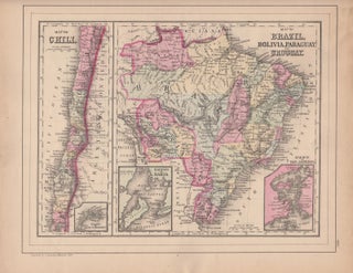 Item #44579 Map of Brazil, Bolivia, Paraguay, and Uruguay (with) Map of Chili [with inset] Harbor...