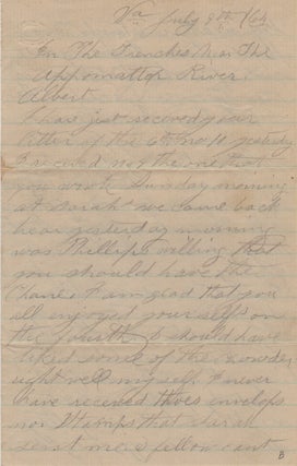 Item #44593 [Autograph Letter Signed] Civil War Soldier Writes to His Brother From the Trenches...
