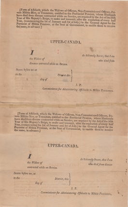 [Archive] Three ALS by Colonel Joel Stone Concerning Loyalists in Upper Canada, one on verso of rare Printed Document.