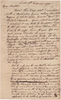 [Archive] Three ALS by Colonel Joel Stone Concerning Loyalists in Upper Canada, one on verso of rare Printed Document.