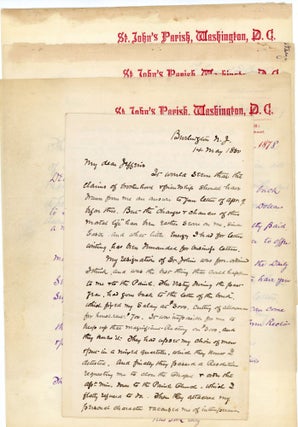 Item #44632 [Archive] Four Letters from the Rector of St. John's Parish, Chronicling his...