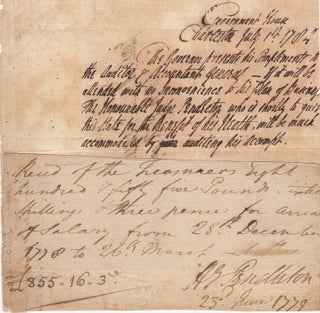 Item #44646 [Autograph Document Signed] Revolutionary War Pay Slip for South Carolina Judge Henry...
