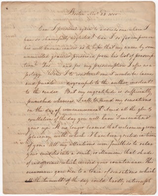 Item #44696 [ALS] Early Political letter of Joseph Stevens Buckminster on the Election of 1800....