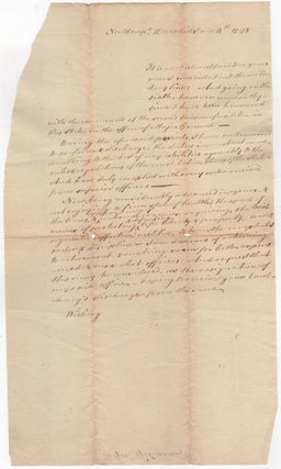 Item #44770 [Holograph Manuscript] Draft of Discharge Request of New Hampshire Major General...