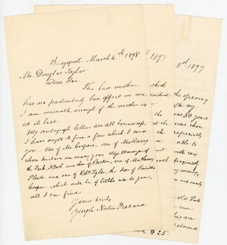 Item #44775 [Small Archive] Three Letters from Joseph Norton Ireland, Offering to Sell His...