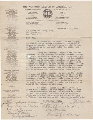 Item #44788 [Typed Letter Signed by Nine authors] Formal Invitation to Alexander Schilling, to...