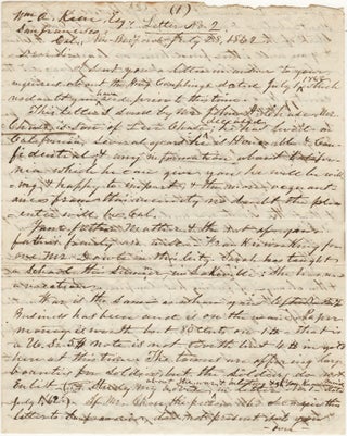 Item #44828 [Autograph Letter] A New Bedford Inventor Writes to an Associate in San Francisco...