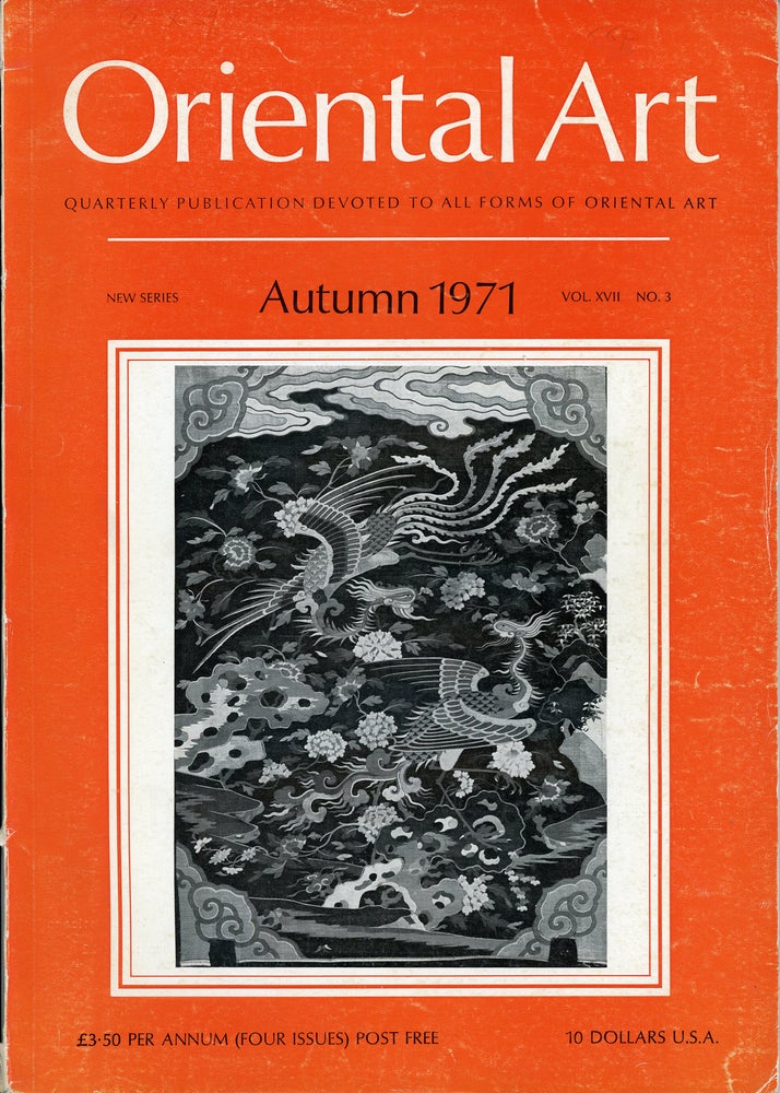 Item #44983 Oriental Art. [A Quarterly Publication Devoted to the Study of all forms of Oriental Art. New Series Volume XVII Number 3. Autumn 1971]. Oriental Art Magazine, M. Tregear, ed.