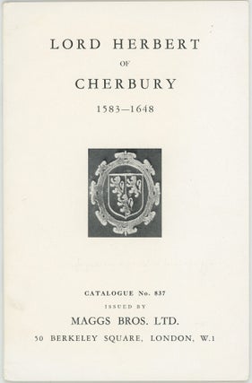 Item #45022 Books from the Library of Lord Herbert of Cherbury, 1583-1648. Together with works by...