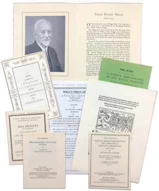 Item #45083 [Archive] "Uriah Ernst Maggs 1876-1955" with seven other pieces of Ephemera, mainly...