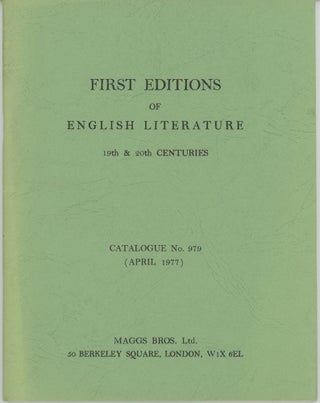 Item #45088 First Editions of English Literature 19th & 20th centuries Catalogue No. 979 (April...