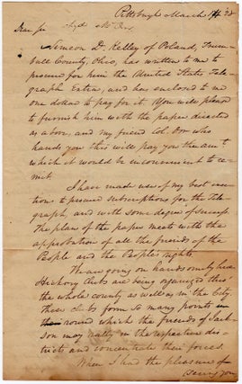 Item #45119 [ALS] Political Letter to Duff Green, Newspaper Publisher, About Andrew Jackson and...