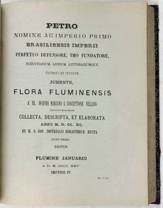 Item #45183 Florae Fluminensis seu Descriptionum Plantarum Praefectura Fluminensi Sponte...