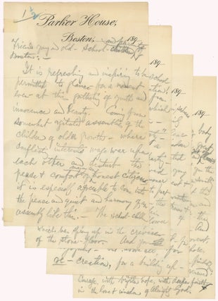 Item #45223 Manuscript Draft of Massachusetts Governor Frederic T. Greenhalge's Speech to Boston...