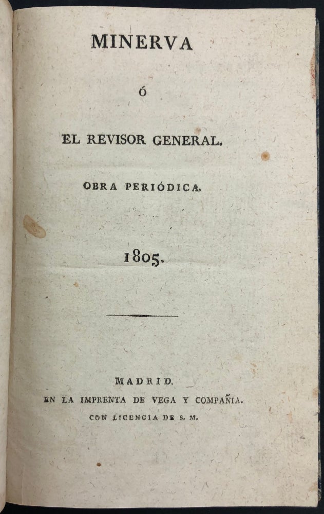 Item #45242 Minerva ó El Revisor General. Obra Periódica. 1805. Battle of Trafalgar, Francisco Martínez de la Rosa.