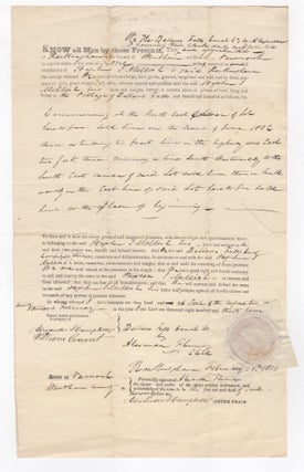 Item #45262 Bellows Falls Canal Company Deed to Stephen Mellish. Vermont, Bellows Falls Canal...