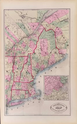 Item #45502 New Rail Road and County Map of the New England States. George F. Cram