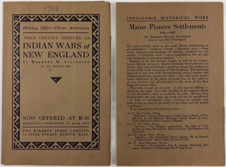 Item #45630 Two Advertising Circulars from The Everett Press Company Boston. Publishing. Boston, The Everett Press Company.