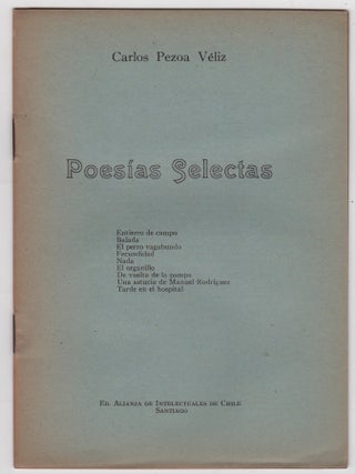 Item #45673 Poesias Selectas. Carlos Pezoa Véliz