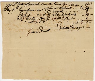 Item #45697 [Manuscript Receipt] Paid Commissions for the State of Connecticut in Account with...