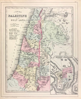 Item #45701 A New Map of Palestine or the Holy Land [with inset] Map of Modern Jerusalem [verso...