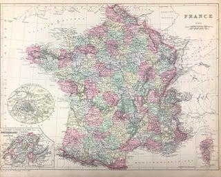 Item #45706 [Map] France [with insets] Environs of Paris [and] Switzerland in Cantons [and]...