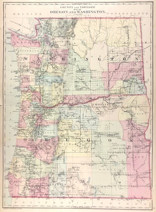 Item #45707 County and Township Map of Oregon and Washington. S. Augustus Mitchell, Jr