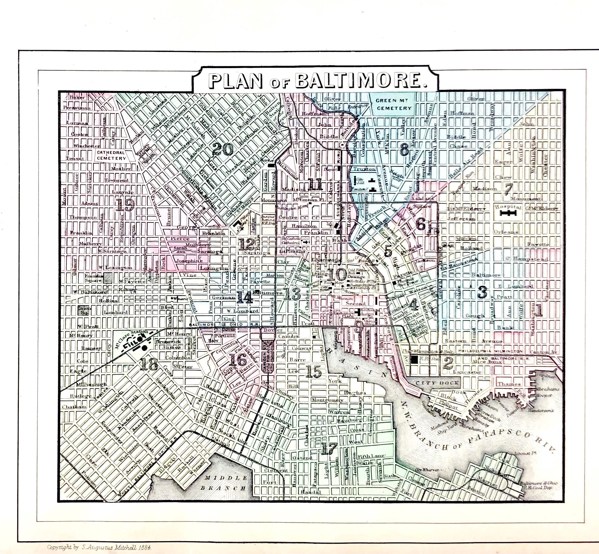 Baltimore City & County Maryland : Street Map