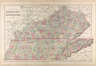 Item #45712 County Map of Kentucky and Tennessee. S. Augustus Mitchell, Jr