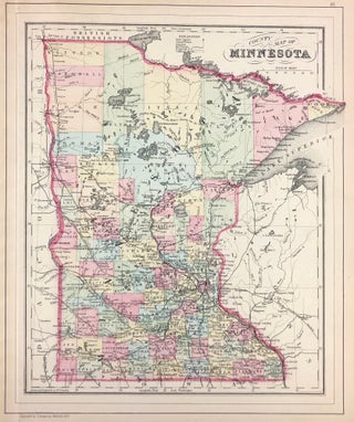 Item #45720 County Map of Minnesota. S. Augustus Mitchell, Jr