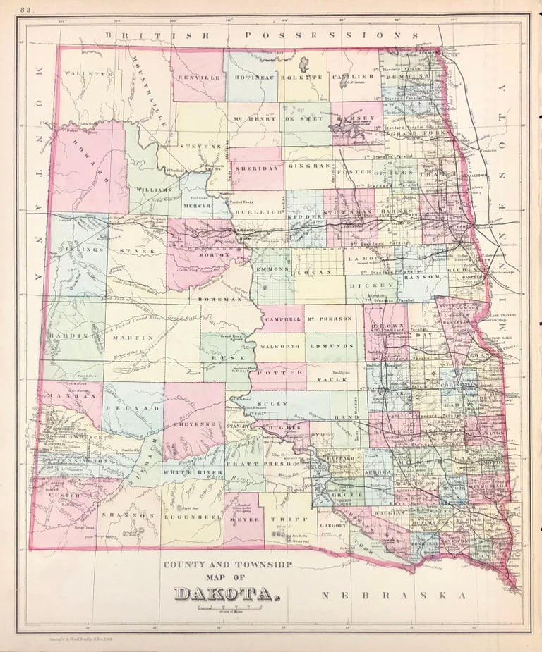 Item #45722 County and Township Map of Dakota. S. Augustus Mitchell, Jr.