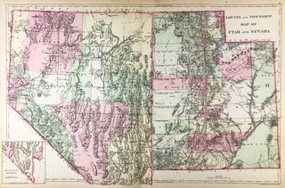 Item #45724 County and Township Map of Utah and Nevada [with inset] Southern Portion of Nevada....