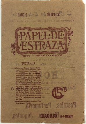 Item #45751 Papel de Estraza: Arte, Arte y Arte. Semanario ilustrado de arte, critica y...