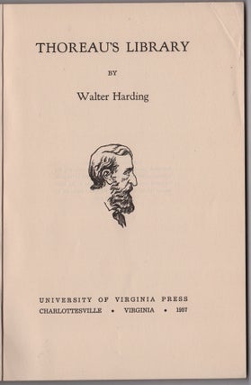 Item #45776 Thoreau's Library. Walter Harding