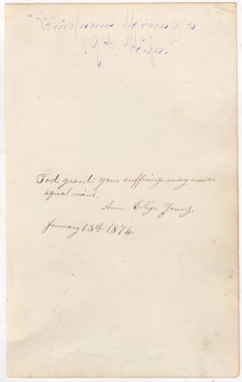 Item #45859 [Autograph Quote Signed] "God grant your sufferings may never equal mine," from Ann...