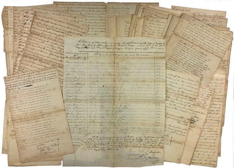 Item #45894 [Archive] 47 Signed Manuscripts of Election Results In New York City 1809-1811. New York City. Elections.
