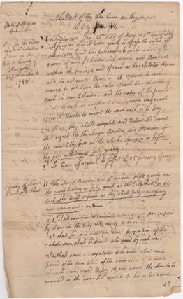 Item #45899 [Manuscript Document] Abstract of the Tax Laws for the City of New York and Taxes for...