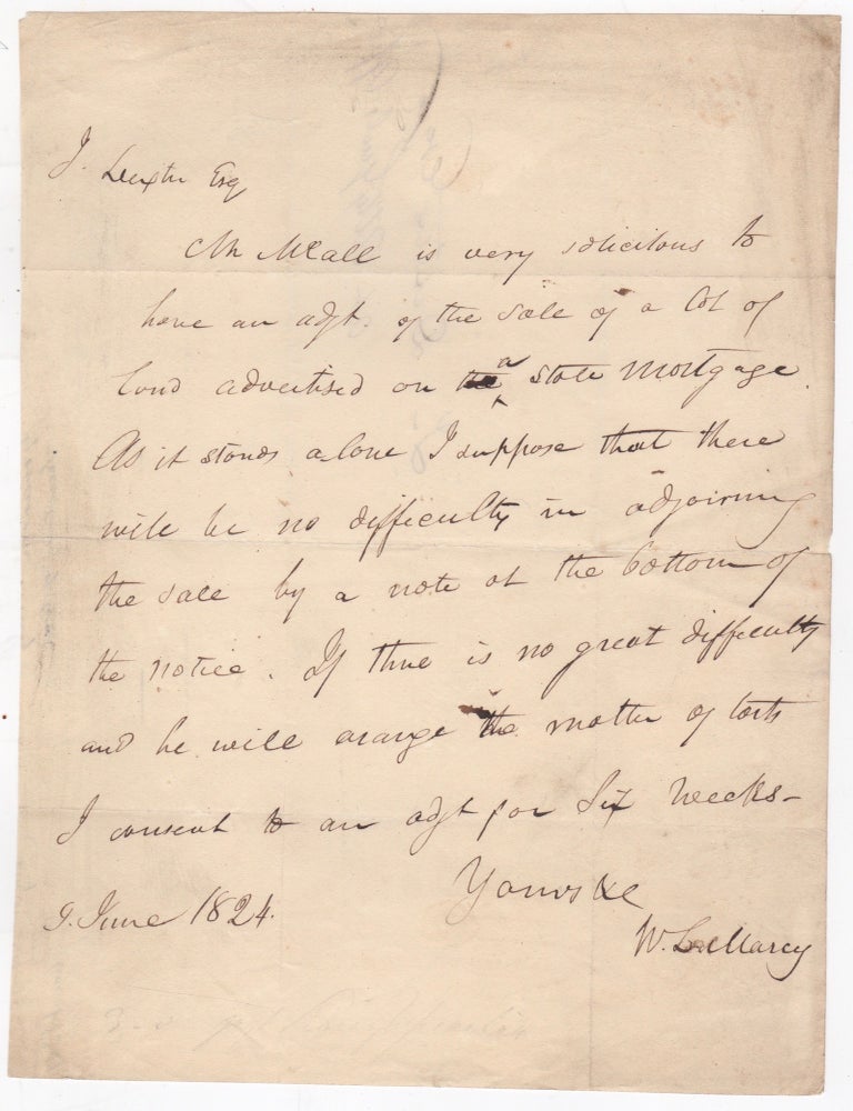 Item #45977 [ALS] New York Comptroller William L. Marcy to the Attorney General's Office Regarding a State Mortgage. William L. Marcy, Learned.