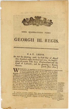 Item #45989 An Act for allowing, until the first day of August, one thousand eight hundred and...