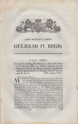 Item #45990 An Act for enabling His Majesty to direct the Issue of Exchequer Bills to a limited...
